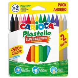 Carioca Plasticeras Plastello Resistentes Extra Limpias no manchan, lavables, colores brillantes, duran 3x más, fáciles de afilar, Estuche 12+2 Unidades Surtidas Precio: 1.49999949. SKU: B1CPF4LLAG
