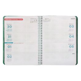 Agenda Espiral Antartik Pattern A6+ 2025 Semana Vista Color Verde Papel 80 gr