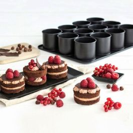 Zenker ZEN1703290480540 Bandeja para Hornear Mini Pasteles y Espátula para Glaseado - Negro Metalizado