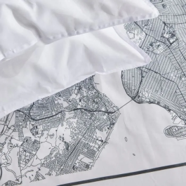 Today TOD3574641256562 Juego de Cama para 2 Personas 240x220 cm Algodón Estampado New York Blanco