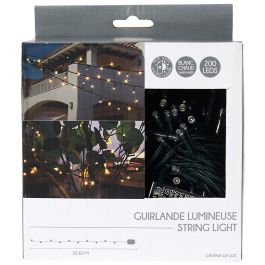 Home Deco Factory Guirnalda 200 LEDs Interior Exterior Luz Blanca Cálida con Ganchos Home Deco Factory Guirnalda 200 LEDs Interior Exterior Luz Blanca Cálida con Ganchos
