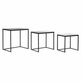 Mesita Auxiliar Loft DKD Home Decor Negro 36.5 x 53.5 x 58 cm Set de 3