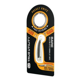 True Navaja Llavero Minimalista Acero Inoxidable 420 Ligera con Pasador de Bloqueo