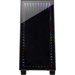 Inter-Tech X-608 Infinity Micro Torre PC Vidrio Templado Micro ATX ITX con Ventana e Iluminación RGB Gaming
