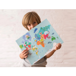 Apli Juego Didáctico Magnético Mapa Mundi 40 Piezas para Niños +3 Años