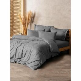 Aucune Juego de Cama 220x240 cm con 2 Fundas de Almohada 60x60 cm 100% Algodón Gris