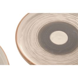 DKD Home Decor Vajilla Gres Beige Set de 18 Piezas Apto Microondas y Lavavajillas 27 x 27 x 2.8 cm