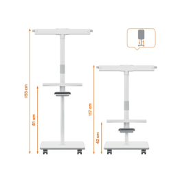 Nobo Pizarra de conferencia magnética doble cara con ruedas, blanca, 680x1040 mm