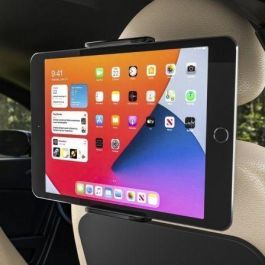 Aisens Soporte de Coche Ajustable para Reposacabezas, Compatible con Teléfonos y Tablets de 5 a 12 Pulgadas, Aleación de Aluminio, Negro