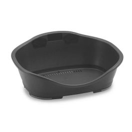 ZOLUX Cesta para Dormir de Plástico, Resistente, con Ranuras de Ventilación, Gris, 65 x 56 x 31 cm para Perro