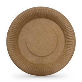 Set de 3 platos de cartón kraft 28 cm Algon (24 Unidades) Set de 3 platos de cartón kraft 28 cm Algon (24 Unidades)