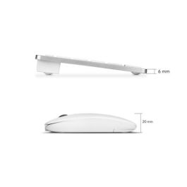 Subblim Combo Multidispositivo Compacto Silver - Teclado y Ratón Inalámbricos Bluetooth 5.2, Receptor USB 2.4G, SUBKBC-OCO015