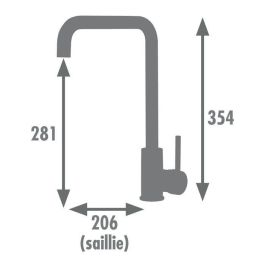 ROUSSEAU Grifo Cocina Mezclador Fregadero Kiloo, Estilo Moderno, Sin Ducha de Mano, Ahorro Agua, Cuerpo Latón, Gris Grafito