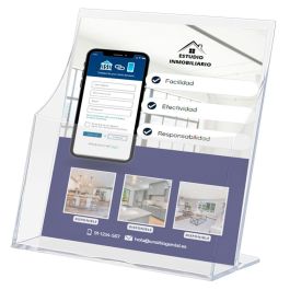 Portafolletos Sobremesa A.2000 A4 Vertical 1 Compartimento Premium Cristal