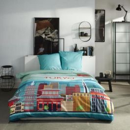 Juego de cama - HOY - JAVA - 2 personas - 240x220 cm - Algodón - Estampado Tokio - Azul