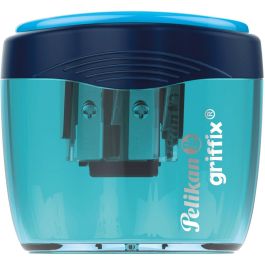 Pelikan BS.Rad..Ansp..blau Set de escritura griffix, triangular, color azul, incluye sacapuntas y borrador, ideal para escuela y ocio