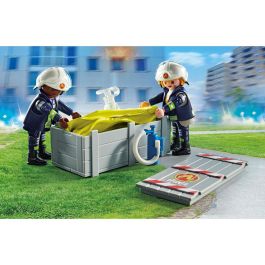 Playmobil Bomberos Con Colchoneta 71465 Set de Rescate para Niños +4 Años