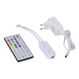 Edm Tira LED Adhesiva RGB Multicolor Wi-Fi Tuya App IP65, 5m x 12mm, 4.5W/m, 24V DC con Mando a Distancia