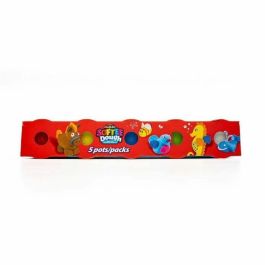Lexibook LEX3380743110035 - Caja de 5 plastilinas Softee: colores clásicos, para modelar y crear