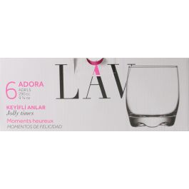 Lav Set 6 Vasos Agua 290 cc Adora 7x7x8.7 cm (8 Cajas)