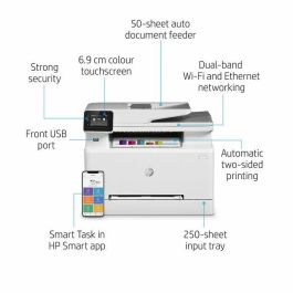 HP M283fdw Impresora Multifunción Láser Color Pro Inalámbrica con Fax, Compatible con HP Smart App y Seguridad