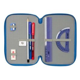 Safta Plumier Escolar Superman, 3 Compartimentos con 37 Piezas, 195x125x55 mm