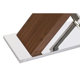 DKD Home Decor Consola Moderna Transparente Marron Oscuro Acero Cristal 120 x 40 x 75 cm