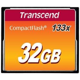 Transcend TS32GCF133 - Tarjeta de Memoria CompactFlash 32GB MLC, 133x, Lectura 50 MB/s, Escritura 20 MB/s, Color Negro
