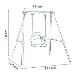 Smoby Columpio Metal Baby Swing Altura 118 cm 118x117 cm