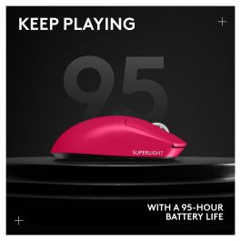 Logitech G PRO X Superlight 2 Ratón Gaming Inalámbrico Lightspeed MAGENTA, Óptico, 32000 DPI, 0.5 ms, Rosa