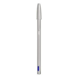 Boligrafo Bic Cristal Renew Cuerpo En Aluminio Mate Tinta Azul + 2 Recambios En Caja De Carton