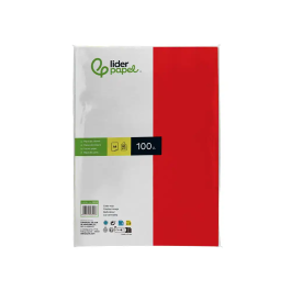 Liderpapel Papel Color A4 80gr Rojo Paquete 100 Hojas