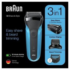 Afeitadora eléctrica Braun Series 3 310BT para hombre: 3 cuchillas flexibles que se adaptan a los contornos de su cara