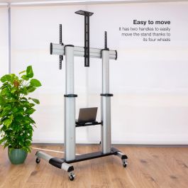 TooQ Soporte de Suelo FS20300M-B para TV de 60 a 100 Pulgadas, Inclinable y Ajustable, Hasta 100kg