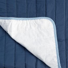 Colcha Reversible HappyFriday Basic Dash Blanco Azul marino 240 x 260 cm