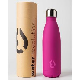 Water Revolution Botella Térmica Fucsia 500ml Acero Inoxidable Antigoteo - 24h Frío / 12h Caliente, Libre BPA
