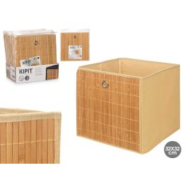 Caja Plegable Organizadora de Bambú Beige Kipit 32x33x2cm (24 Unidades)