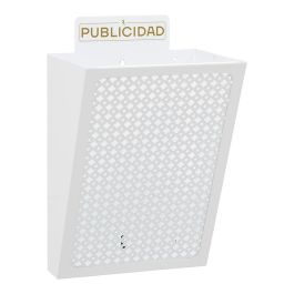 Arregui e2304 Cesta de publicidad clásica de acero blanca para exterior, 7,5 L, 22 x 19 x 35,5 cm