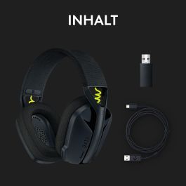 Logitech G435 Auriculares Gaming Inalámbricos LIGHTSPEED Bluetooth con Micrófono Beamforming 18h Batería 165g Negros y Amarillos