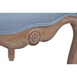 Banqueta DKD Home Decor Azul Poliéster Madera Madera de caucho 58 x 56 x 69 cm