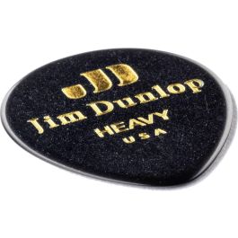 DUNLOP Púas Genuine Celluloid Teardrop Negra - Heavy Pack 12 Unidades