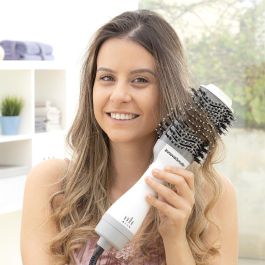 Cepillo Secador y Voluminizador Iónico Volumio InnovaGoods Blanco Gris 1000 W Cepillo Secador y Voluminizador Iónico Volumio InnovaGoods Blanco Gris 1000 W