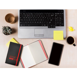 Antartik Cuaderno A6 Tapa Dura Hojas Cuadriculadas Negro y Rojo 100 Hojas 80 gr FSC