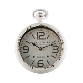 Reloj de Pared Versa Antiques Blanco Acero Vintage 4,5 x 28 x 22 cm Reloj de Pared Versa Antiques Blanco Acero Vintage 4,5 x 28 x 22 cm