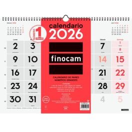 Finocam L-430x310 mm Mv Neutro Calendario de Pared Números Grandes 2026, con espiral y colgador, festivos y fases lunares Precio: 5.79000004. SKU: B1D62GQ3Z6
