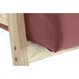 DKD Home Decor Butaca Sixties Rosa Natural, Largo 63 x Alto 77 x Ancho 61 cm, Poliéster y Mdf, Altura Asiento 40 cm, Desmontable