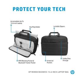 HP Renew Business 15.6-inch Laptop Bag para portátil, protección y organización con materiales responsables