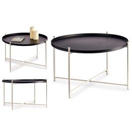 Mesa Redonda Negro Giftdecor 76.5x46x76.5 cm, Metal Mesa Redonda Negro Giftdecor 76.5x46x76.5 cm, Metal