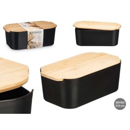 Kinvara Panera Negra con Tapa de Bambú 4,5L - 33x12x18 cm, Plástico PP y Bambú (Set de 6) Precio: 36.49999969. SKU: B12EMCMM6P