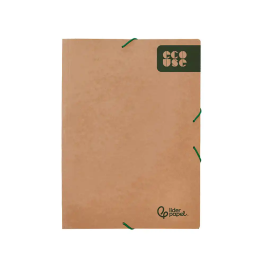 Liderpapel Carpeta Gomas Tres Solapas Ecouse Cartulina 400 gr DIN A4+ Color Kraft Marron